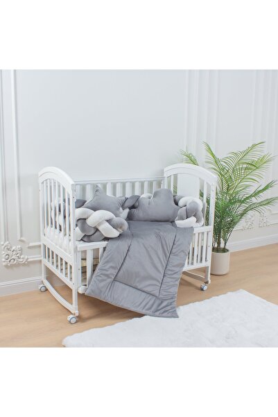 My Baby 6-piece complete four-piece braided crib mattress set, gray