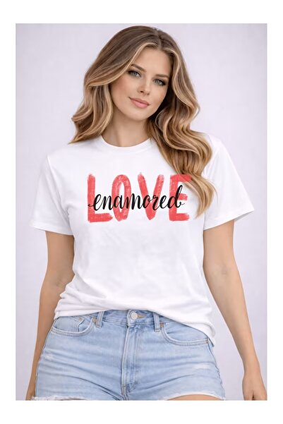 Massgai Ουνισέξ Μπλουζάκι Heart Love με τύπωμα oversized 100% Βαμβάκι