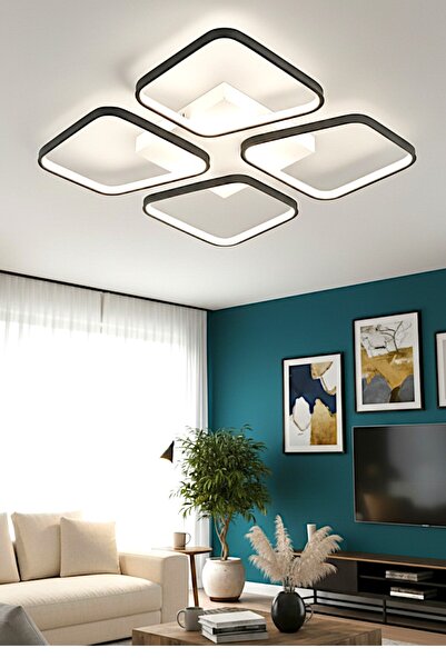 Ece Aydınlatma Marcel 3 Renk Işıklı Plafonyer Modern LED Avize ( Kumandasız)