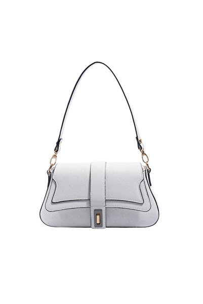 Silver Polo Silver & Polo SP1177 Kadın Omuz Çantası Logolu Beyaz-Beyaz