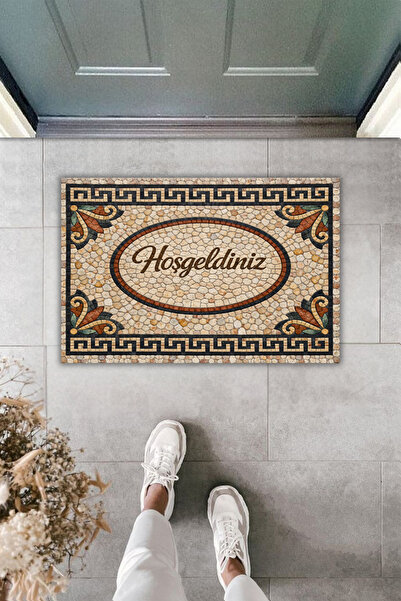 Dormot Home Modern Ψηφιακό τύπωμα - Mozaik Με σχέδιο Welcome Door Mat – Class...