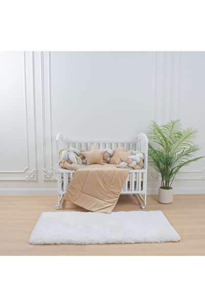 My Baby 6-piece complete four-piece braided crib mattress set, beige
