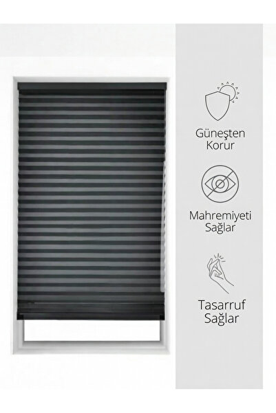 CEGHOME IŞIK GEÇİRMEZ BLACKOUT Antrasit Delmesiz Vidalamasız Yapışkanlı Prati...