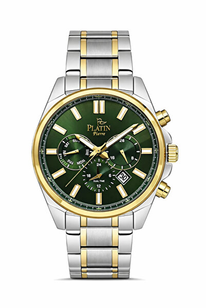 Platin Pierre Hds-Pl-1227Ga-D10 Steel Cord Functions Active Men's Wristwatch
