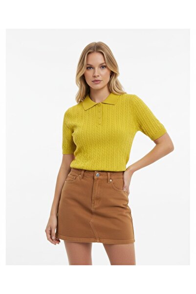 Noi Belis Polo ovratnik, pletena bluza Sa pletenim detaljem SS26BZ0026