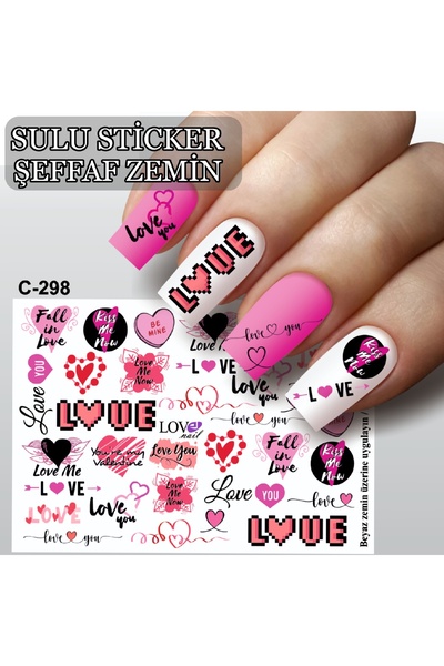ECLAT TIRNAK STİCKERİ KALP, DUDAK, ÖPÜCÜK, MEYVE, DENİZ, YAZ (SULU TATTOO ÇIK...