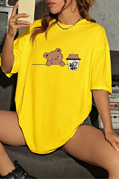 Elvino Πολύχρωμο oversized Unisex με τύπωμα καλοκαιρινό μπλουζάκι