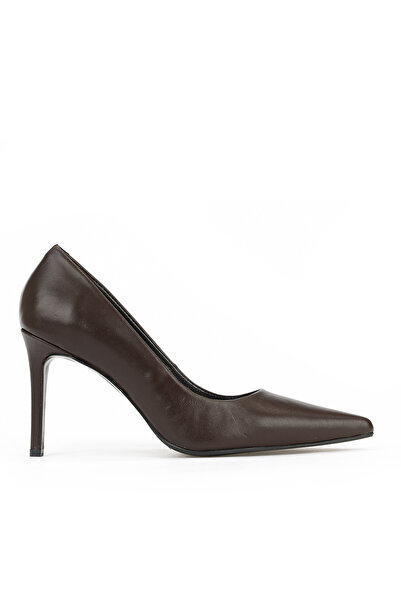 Ziya Дамски обувки с висок ток от естествена кожа 1611059Z1425 Кафе