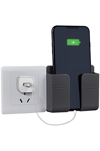 MTL Adhesive wall phone holder with charging cable slot, universal smartphone...