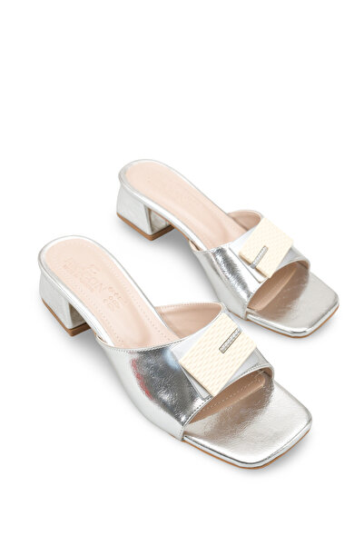 Riccon Ženske štikle Papuče 0012200 Srebrne rustikalne