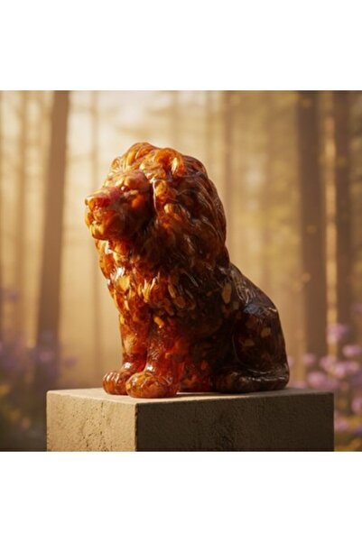 Generic Handmade Lion Amber Figurine | Natural Amber Collectible | Unique Car...