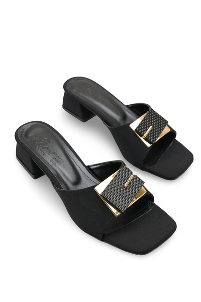 Riccon Ženske cipele na petu Papuče 0012200 mat crna