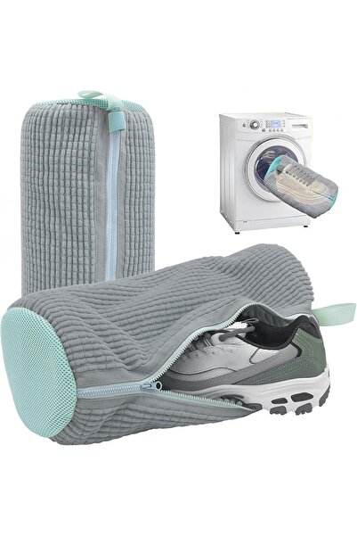 MTL Washable shoe laundry bag with microfiber chenille lining, durable mesh, ...