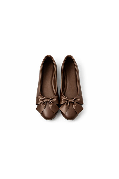 ZARICH Bowa Kadın Günlük Kurdele Detaylı Yuvarlak Burun Şık Babet