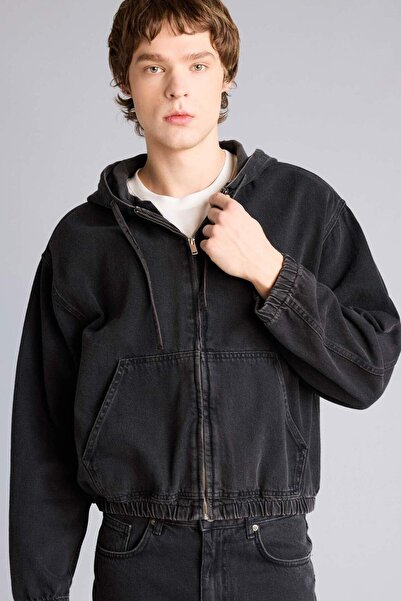 DeFacto Oversıze Kapüşonlu Pamuklu Ceket H0139AX26SP