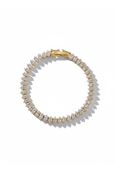 Swarovski Crystal Ourelia Markiz Kesim Zirkon Taşlı Altın Kaplama Su Yolu (Te...