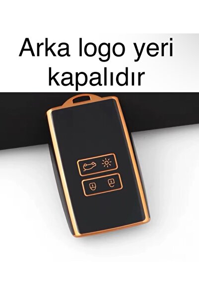 CİHAN GROUP غطاء حماية مفتاح رينو أوسترال متوافق مع السيارة، لون أسود مع تفاص...