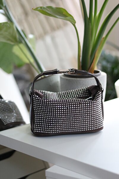 Moom Bag Ženska torba Bitter Brown Sa kamenčićima sa detaljnim zaključavanjem...