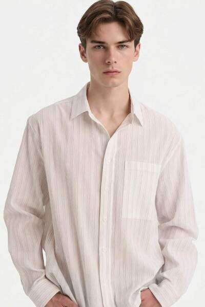 DeFacto Stretch Fabric Boxy Fit Shirt F8609Ax26Sp