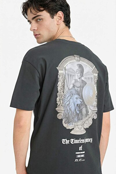 DeFacto 100% Cotton Boxy Fit Printed T-Shirt F8028Ax26Sp