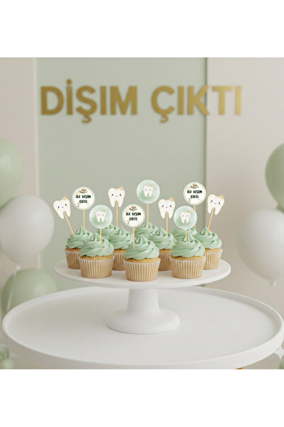 Ays Bridal Diş Buğdayı İlk Dişim Çıktı Kürdanlı Cupcake Süsü 21 Adet