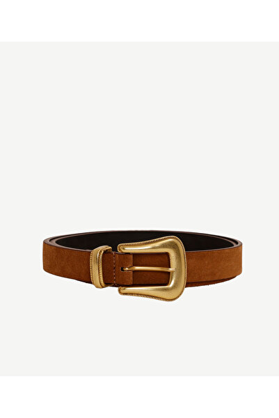 Yargıcı Desenli Metal Toka Detaylı Deri Kemer