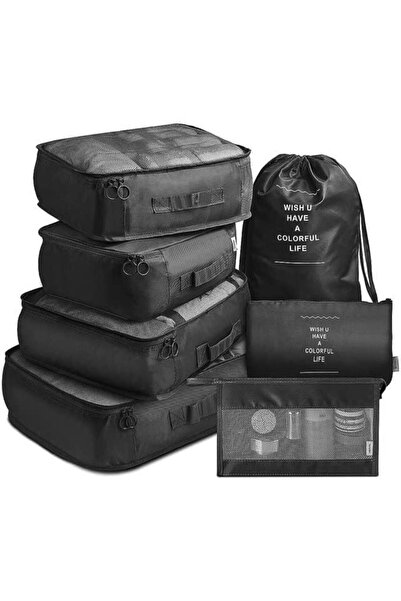 TRAVL This 7-piece travel organizer set is perfect for organizing your suitca...
