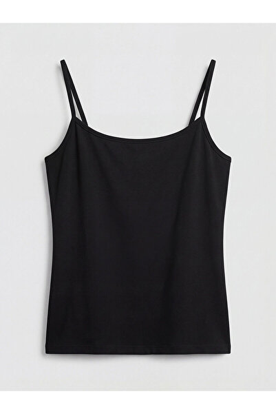 LC Waikiki Ozmarka New Season U-Neck Women's Tank Top with Rope Straps