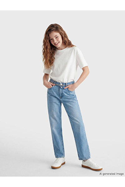 LC Waikiki مجموعة M&B: بنطلون جينز مستقيم للفتيات من إنديجو