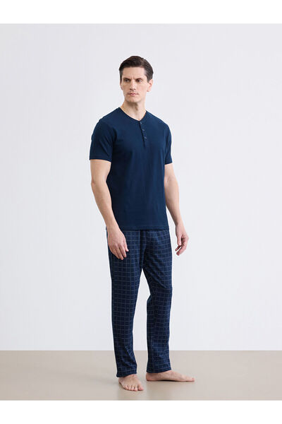 LC Waikiki Pantaloni de pijama pentru bărbați în carouri, model standard, sez...