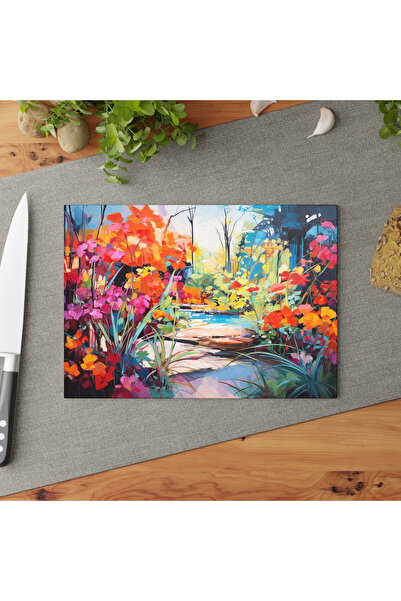 Generic Brand Nature-Inspired Tempered Glass Cutting Board, Stylish and Durab...