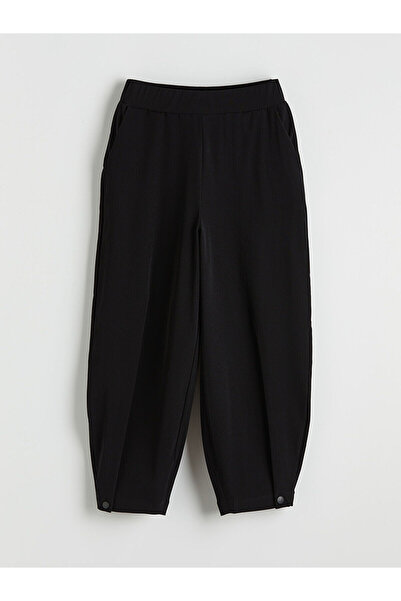 LC Waikiki Peak New Season Elastic Waist Textured Women's Trousers