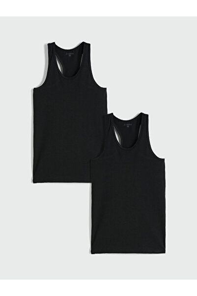 LC Waikiki Black U-Neck Combed Cotton Men's Athlete 2-Piece