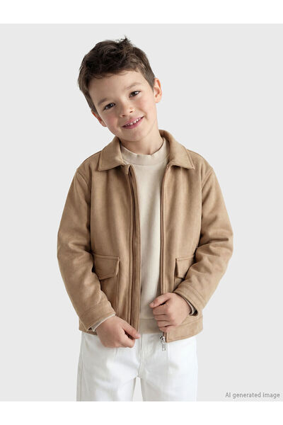 LC Waikiki M&B Collection Brown Boy's Suede-Look Jacket