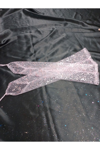 Qrsln قفازات فيسبيرا اللامعة المزينة بالترتر باللون الوردي للأطفال