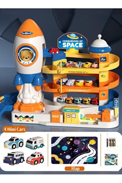 Generic Children's 4-Layer Track Toy Space Car Adventure Toy Car Track Games ...