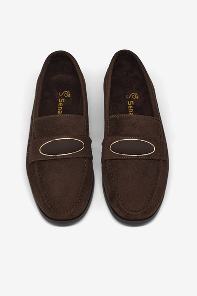 Tonny Black Ženske smeđe Loafer cipele udobne obuće Sa detaljem kopče za svak...