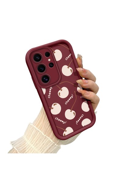 SLIMFELT Samsung Galaxy S24 Ultra Compatible High Quality Plain Cherry Patter...
