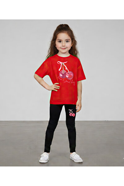 CACTUS COLLECTION Cherry Printed Top and Bottom Set T-Shirt Leggings