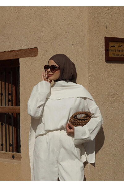 MODA AKSA 5471 SEYYAR ŞALLI KETEN (tunik )ekru