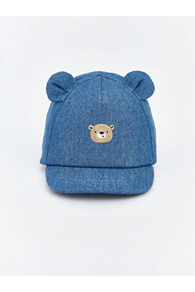 LC Waikiki قبعة للأطفال الأولاد من مجموعة إلسيفا مطرزة بدمية دب زرقاء