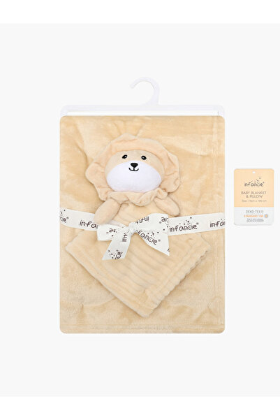 Infancie By Styli Blanket with Security Toy -Beige, 0-2 Years, 75 x 100cm