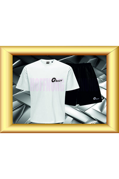 HOFFNUNG Set casual unisex cu mânecă scurtă și imprimeu excentric, pentru ext...