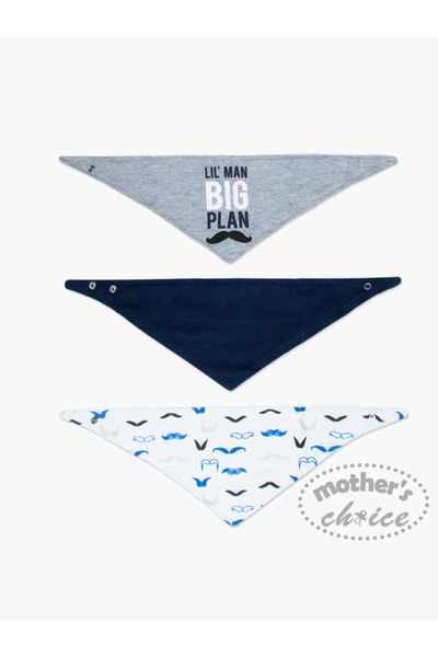 Mother's Choice By Styli Pack of 3- Soft Cotton Bandana Bibs