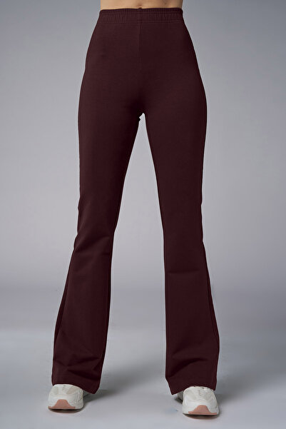 bilcee Peak Kadın Koyu Bordo Yüksek Bel Flare Pantolon 7028