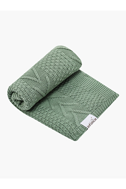 Infancie By Styli Baby Green Organic Knitted Shawl 80 x 110 cm