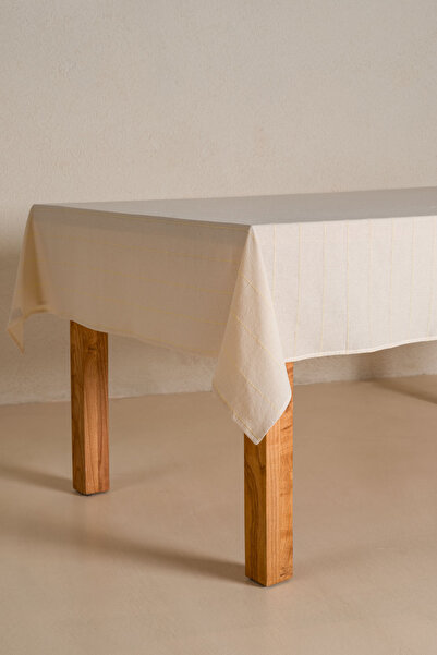 Koza Home Graın 100% Cotton Tablecloth Cream-Yellow 140X200 cm 2597