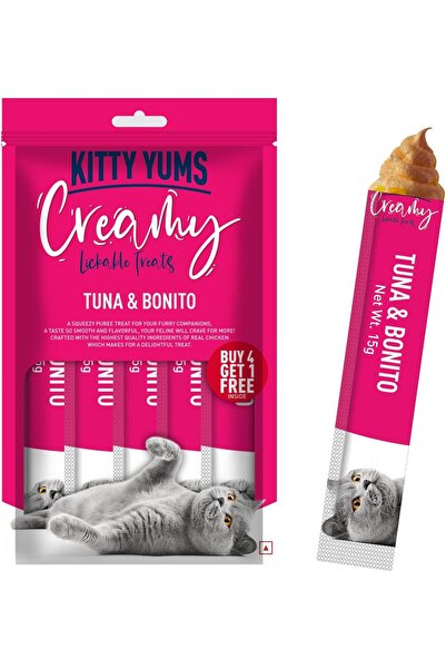Kitty Yums Creamy Lickable Tuna & Bonito Cat Treat (5 x 15 Gm)