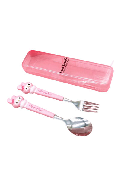 Choice4 My Melody 2pcs/set Stainless Steel Fork And Spoon Set, Hello Kitty Ca...