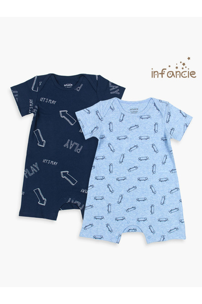 Infancie By Styli Pack of 2 - Baby Boys Printed Rompers